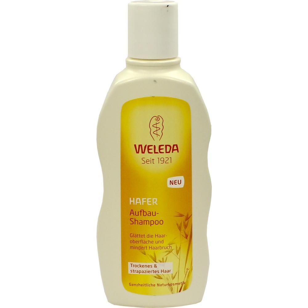 Shampooflasche von Weleda für trockenes, strapaziertes Haar.